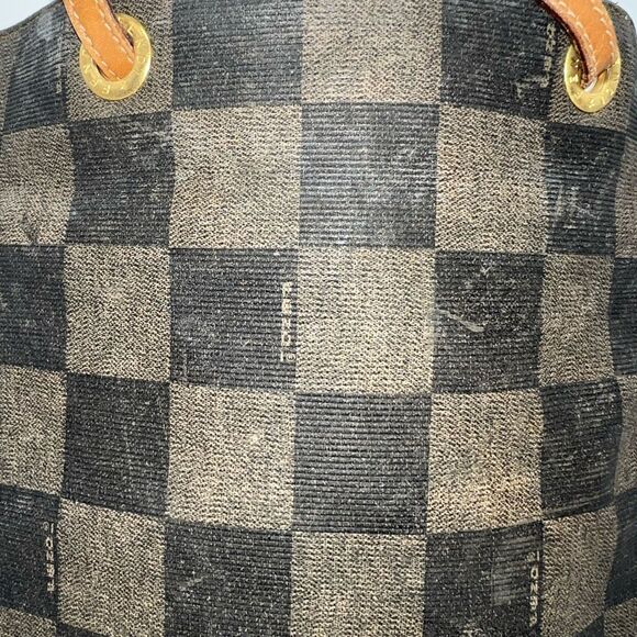 Fendi Vintage RARE Brown Checkered Box Short Handle Tote - Picture 2 of 16